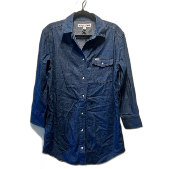 NWT STAUD X WRANGLER Oversized Wester Shirtdress | ๐XS(Runs BIG)| Retails $195 - Picture 4 of 11